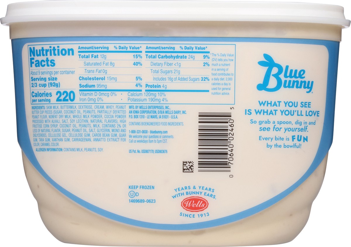 slide 3 of 13, Blue Bunny Soft Peanut Butter Cup Frozen Dessert, 46 fl oz Tub, 46 fl oz