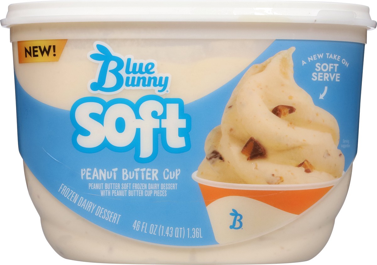 slide 5 of 13, Blue Bunny Soft Peanut Butter Cup Frozen Dessert, 46 fl oz Tub, 46 fl oz