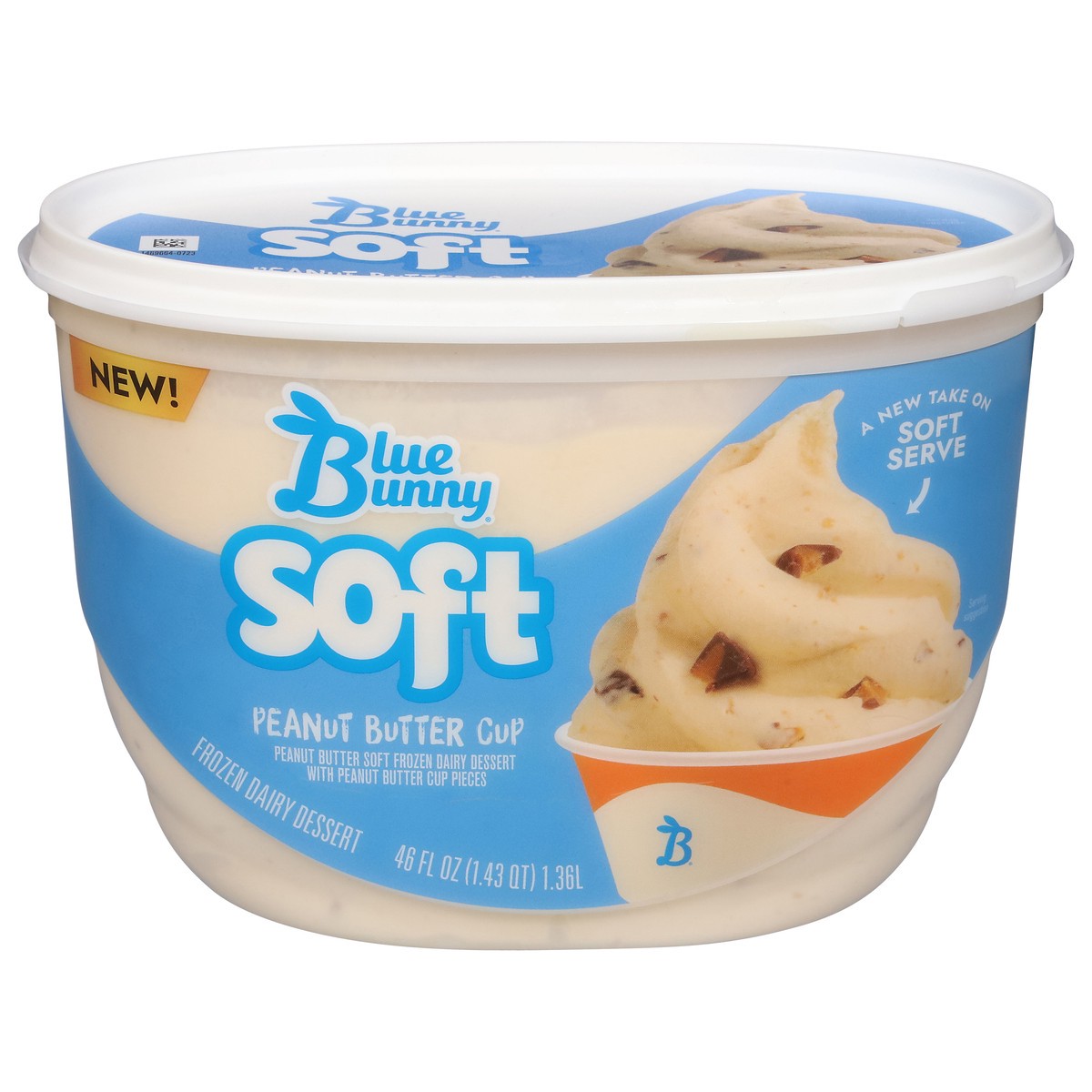 slide 4 of 13, Blue Bunny Soft Peanut Butter Cup Frozen Dessert, 46 fl oz Tub, 46 fl oz