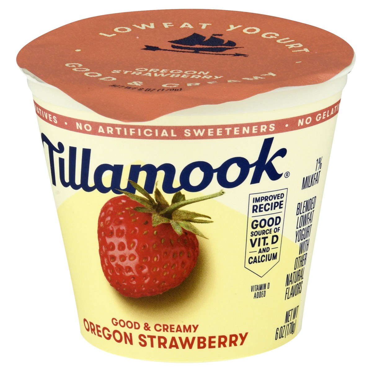 slide 8 of 9, Tillamook Blended Lowfat Oregon Strawberry Yogurt 6 oz, 6 oz