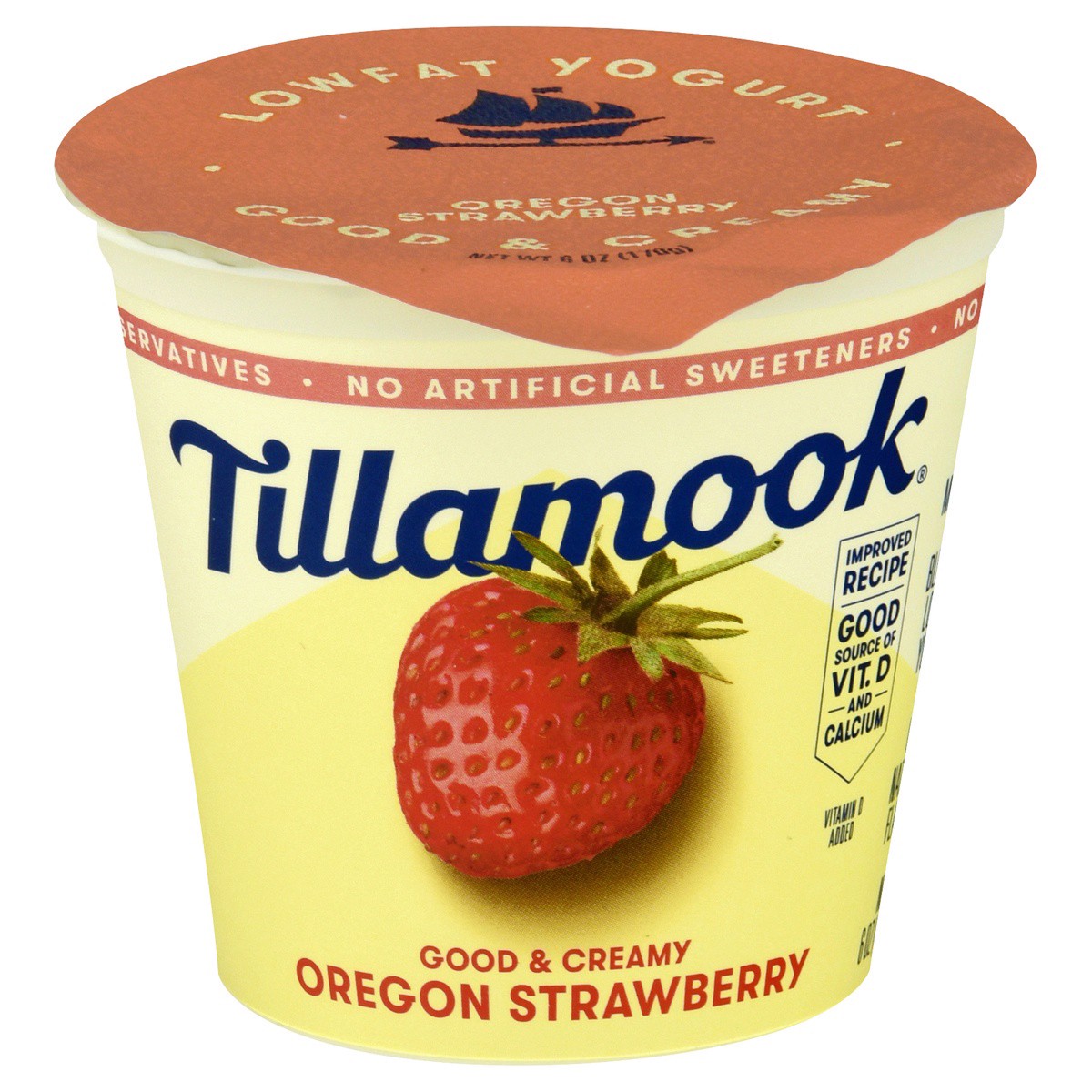 slide 1 of 9, Tillamook Blended Lowfat Oregon Strawberry Yogurt 6 oz, 6 oz