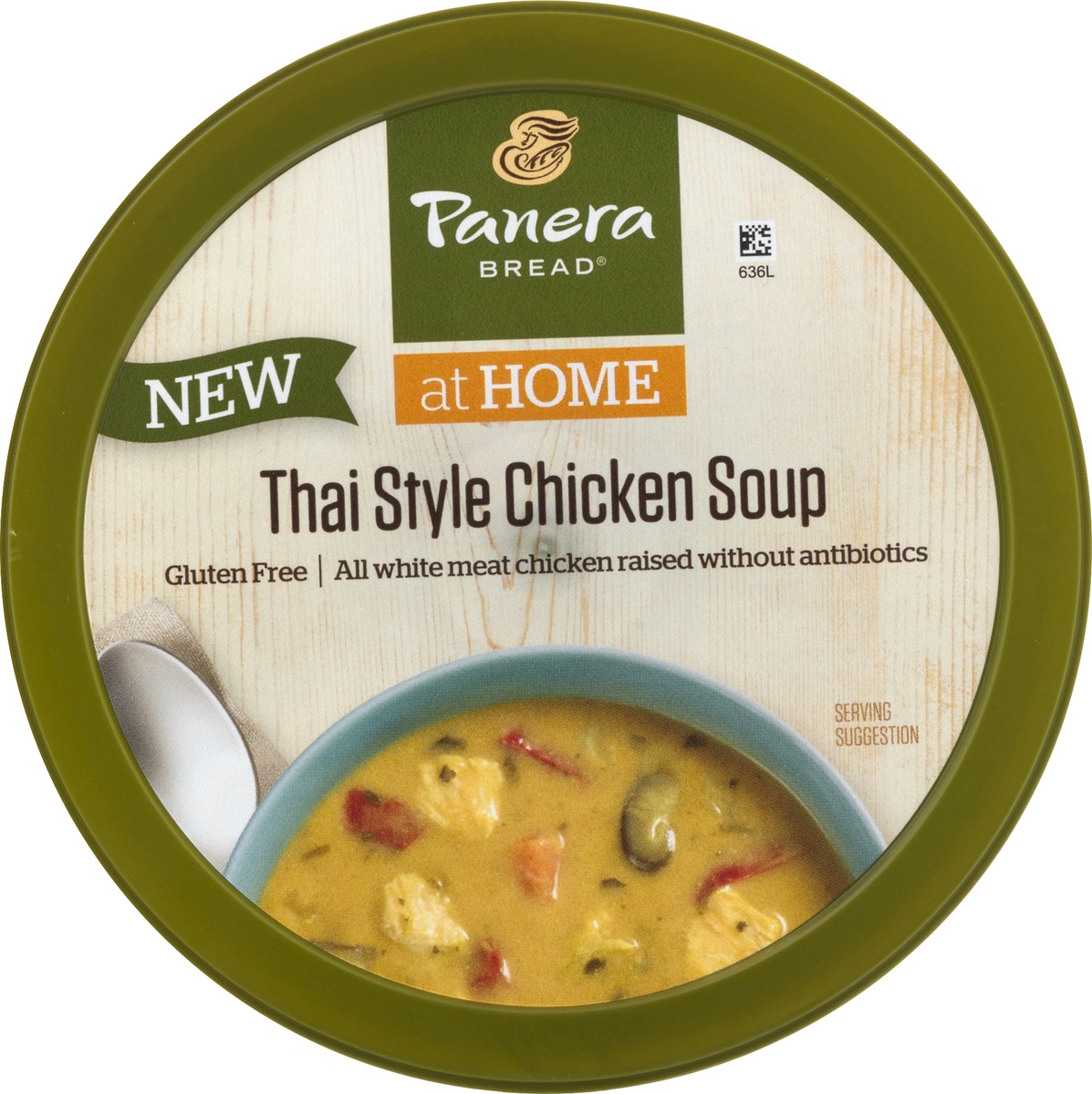 Panera Bread Thai Style Chicken Soup, 16 OZ Soup Cup (Gluten Free) 16 oz, Hot Food and Prepared