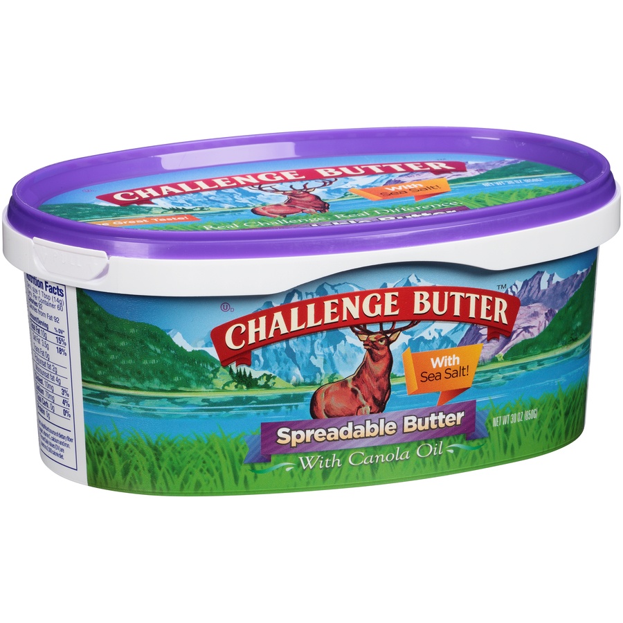 slide 2 of 8, Challenge Dairy Spreadable With Canola Oil Sea Salted Butter 30 oz, 30 oz