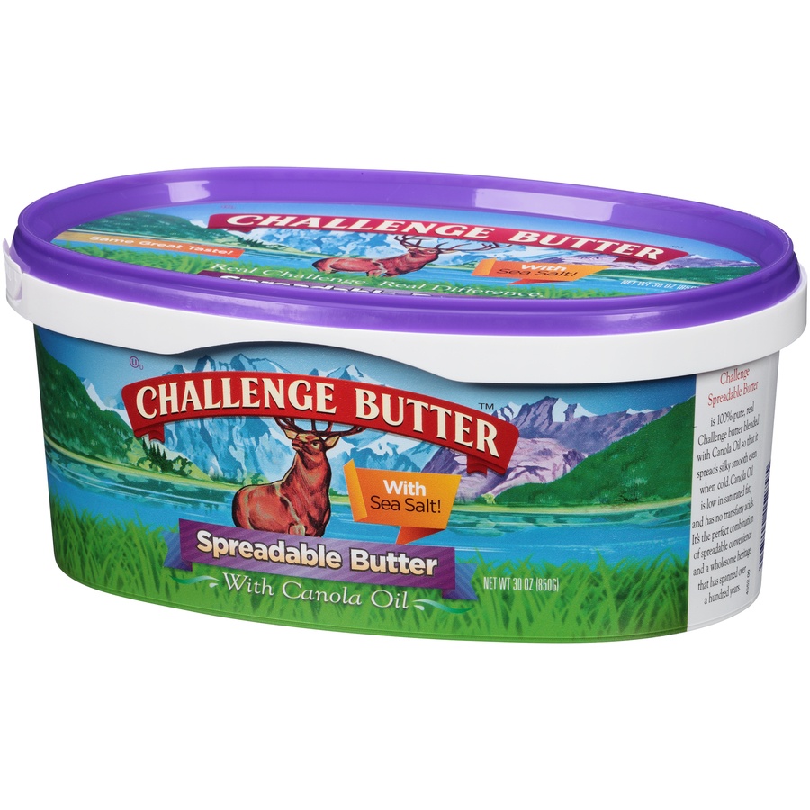 slide 3 of 8, Challenge Dairy Spreadable With Canola Oil Sea Salted Butter 30 oz, 30 oz