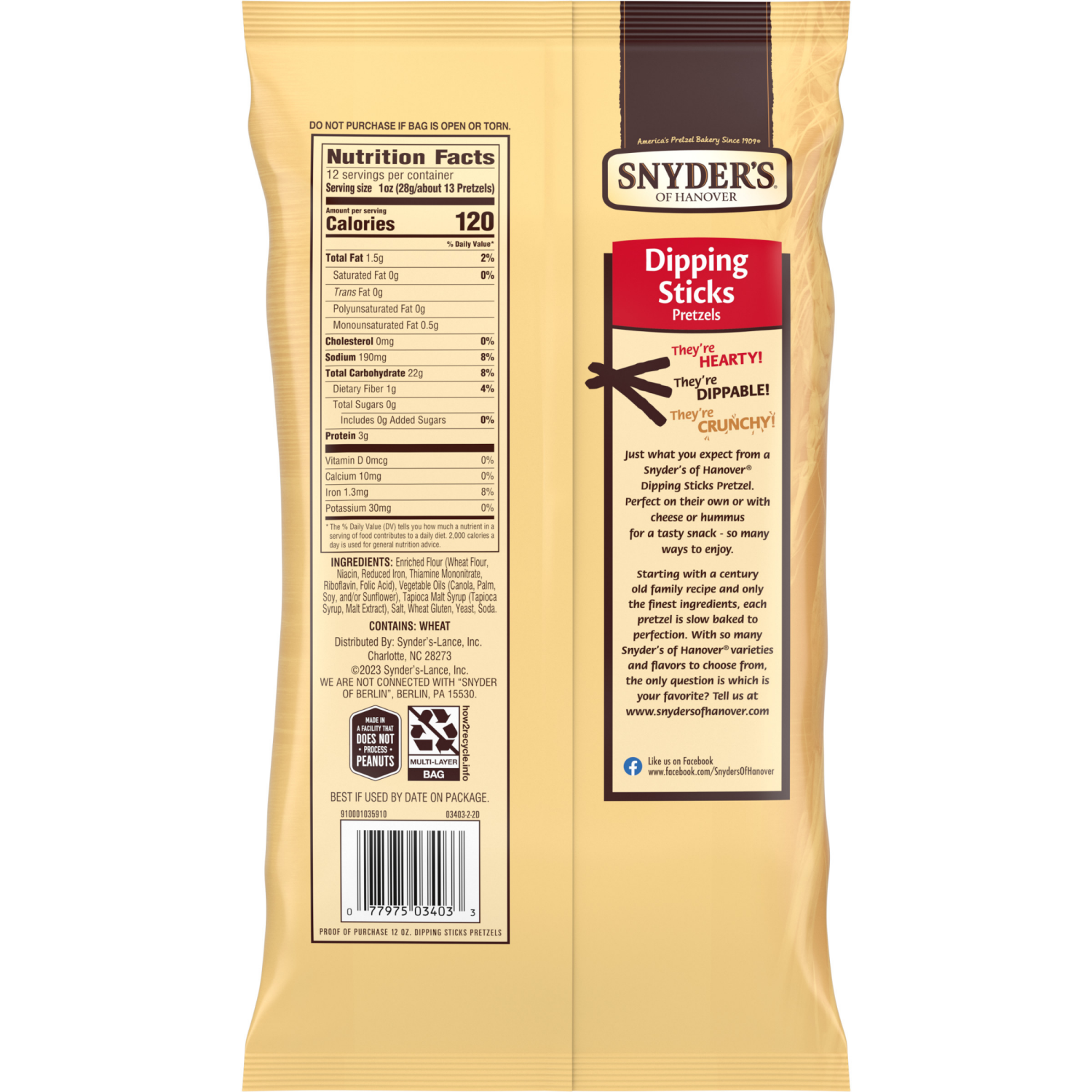 slide 2 of 6, Snyder's of Hanover Pretzels Dipping Sticks, 12.000 oz