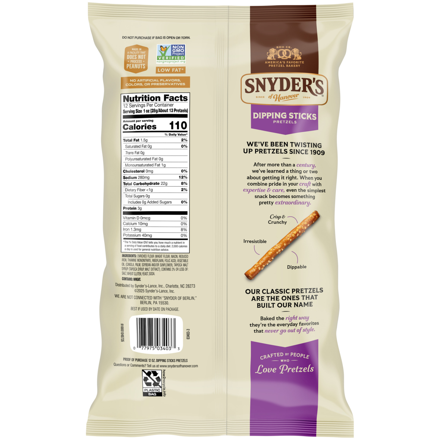 slide 2 of 6, Snyder's of Hanover Dipping Sticks Pretzels, 12 Oz Bag, 12 oz