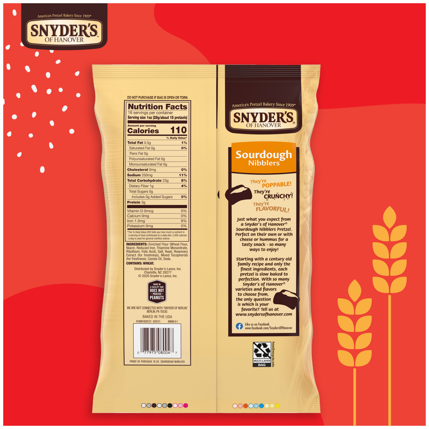 slide 3 of 6, Snyder's of Hanover Sourdough Nibblers Pretzels, 16.000 oz