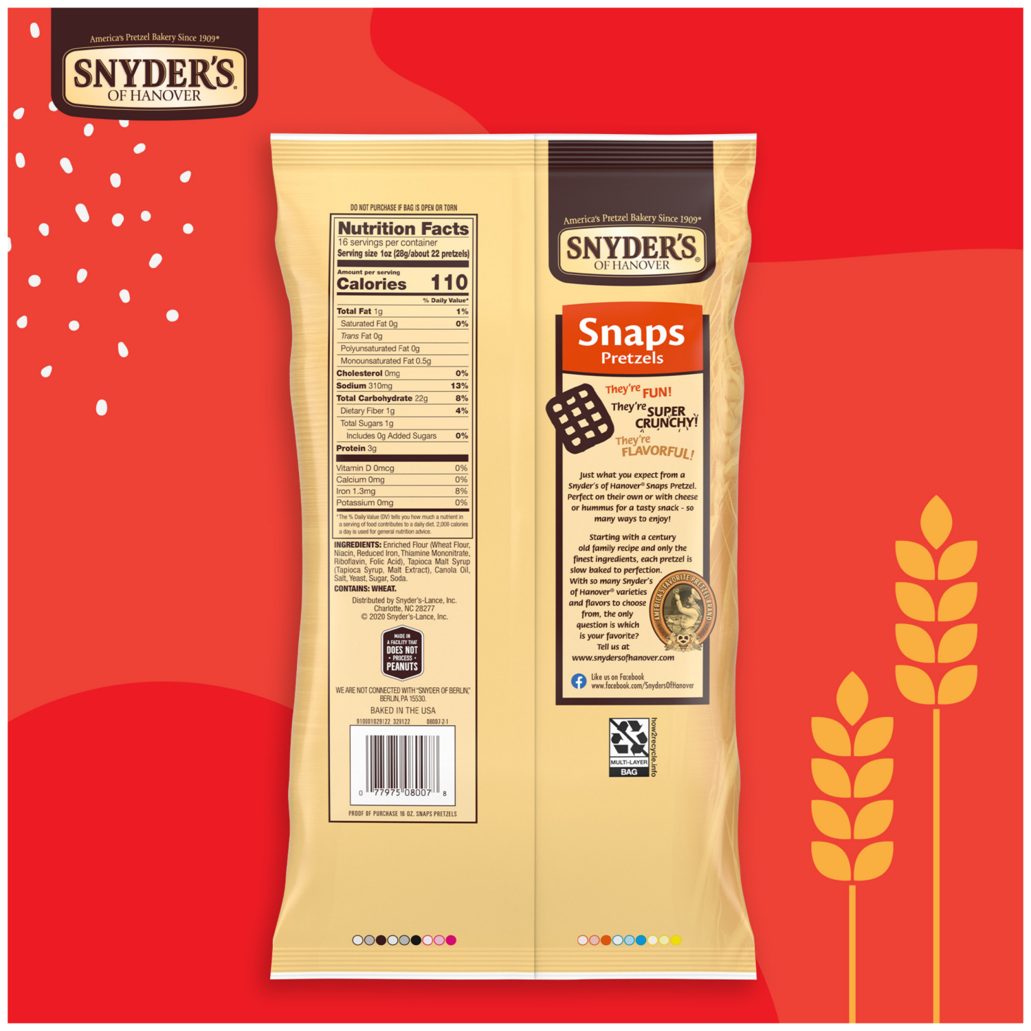 slide 4 of 7, Snyder's of Hanover Snaps Pretzels, 16.000 oz