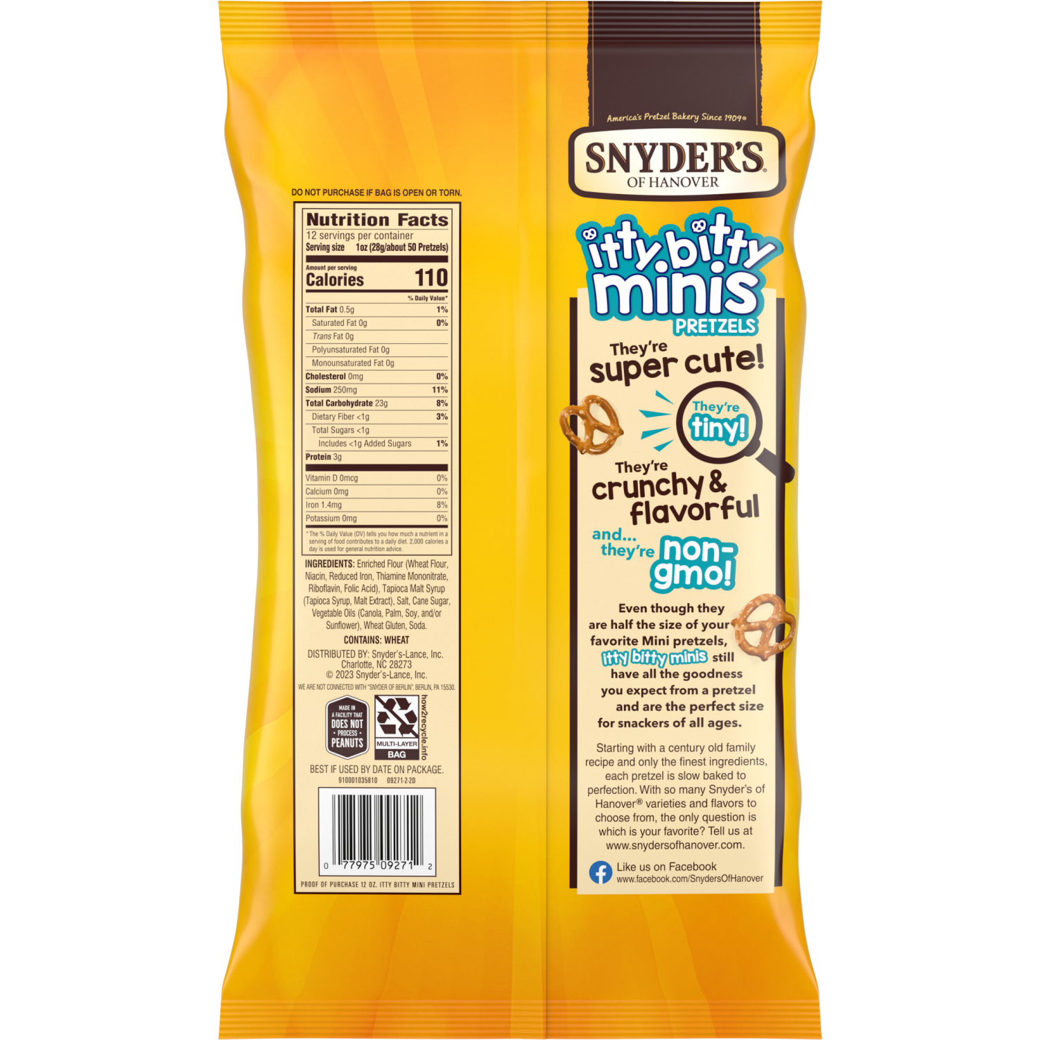 slide 2 of 6, Snyder's of Hanover Itty Bitty Minis Pretzels, 12.000 oz