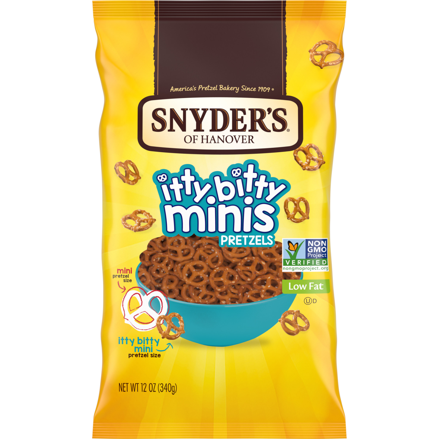 slide 1 of 6, Snyder's of Hanover Itty Bitty Minis Pretzels, 12.000 oz