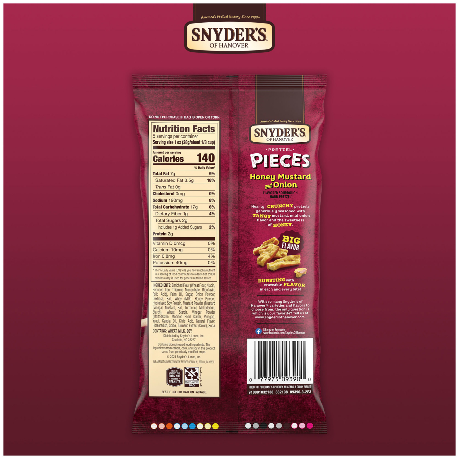 slide 2 of 6, SNYDERS Snyder's Of Hanover Pretzel Pieces, Honey Mustard And Onion, 5 Oz, 5 oz