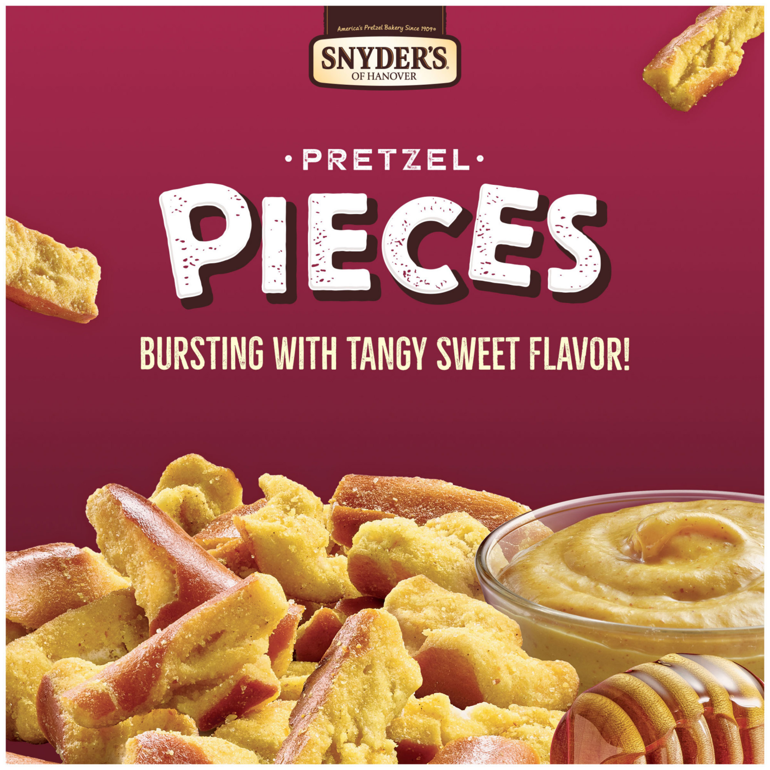slide 3 of 6, SNYDERS Snyder's Of Hanover Pretzel Pieces, Honey Mustard And Onion, 5 Oz, 5 oz