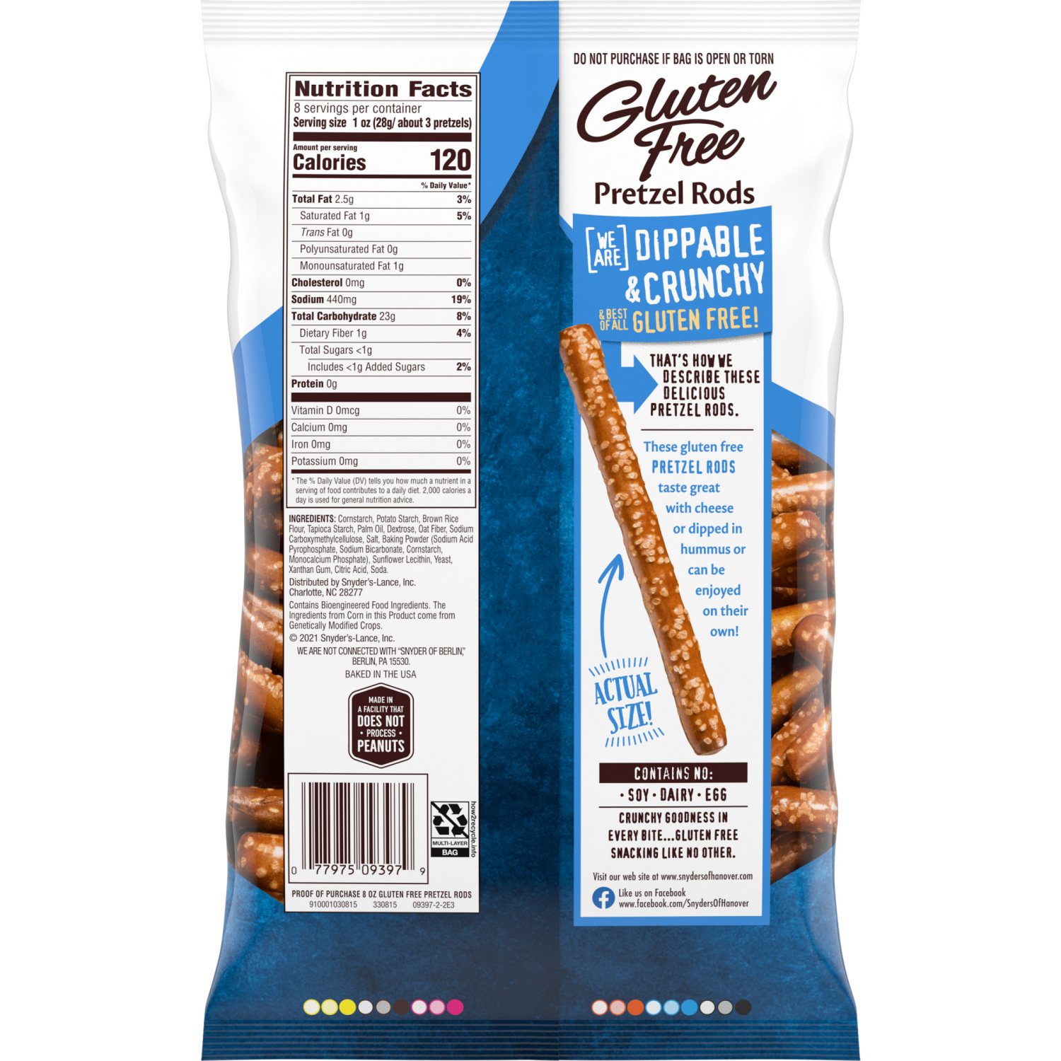 slide 5 of 5, Snyder's of Hanover Gluten Free Pretzel Rods, 8.000 oz