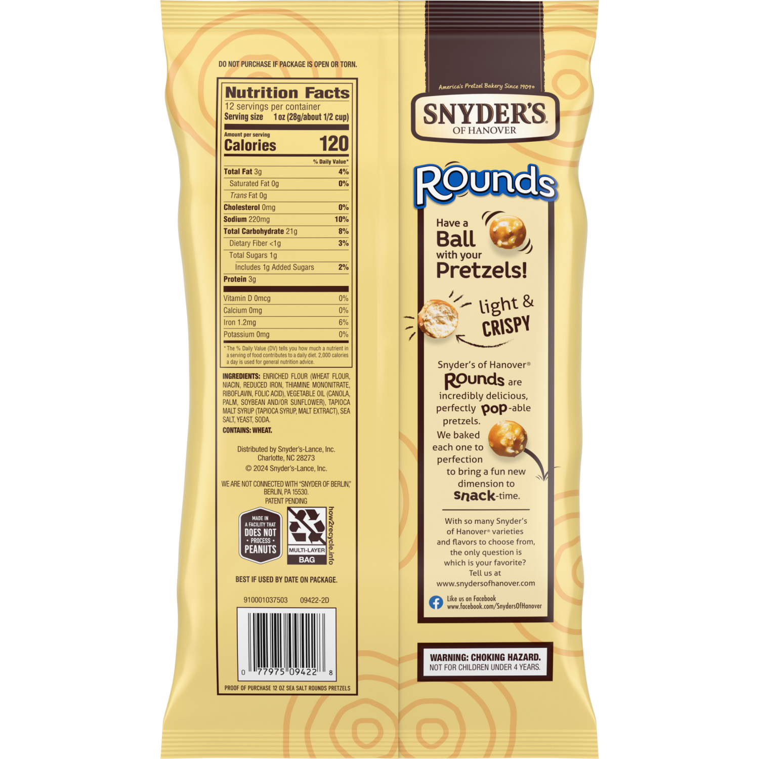 slide 2 of 4, Snyder's of Hanover Sea Salt Mini Pretzel Balls, 12 oz