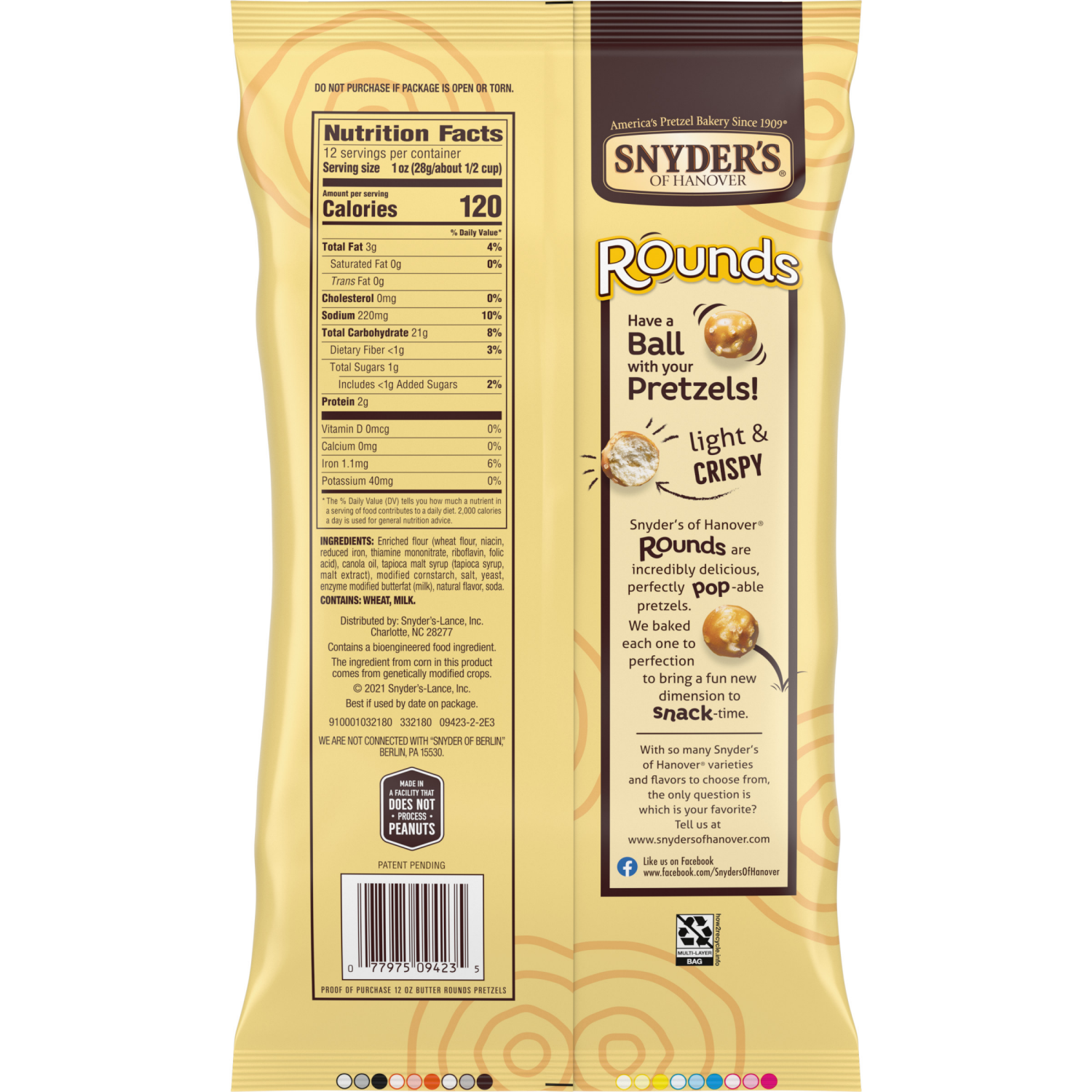 slide 5 of 5, Snyder's of Hanover Butter Flavored Mini Pretzel Balls, 12.000 oz