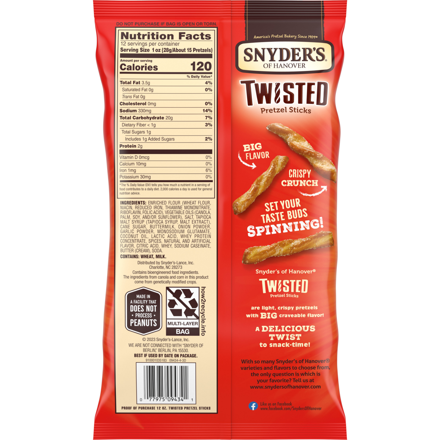 slide 3 of 8, Snyder's of Hanover Seasoned Twisted Pretzel Sticks, 12.000 oz