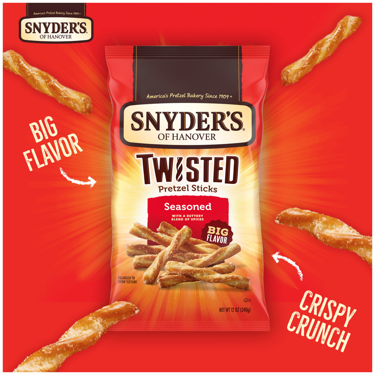slide 6 of 8, Snyder's of Hanover Seasoned Twisted Pretzel Sticks, 12.000 oz