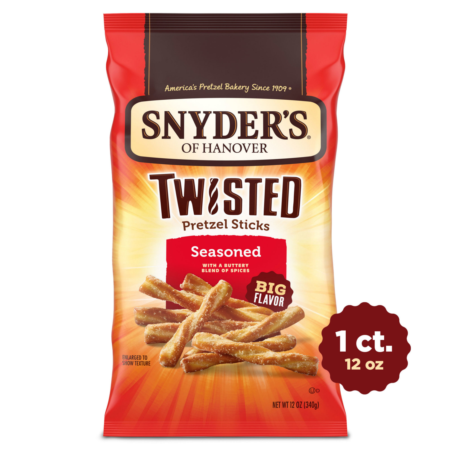 slide 1 of 8, Snyder's of Hanover Seasoned Twisted Pretzel Sticks, 12.000 oz
