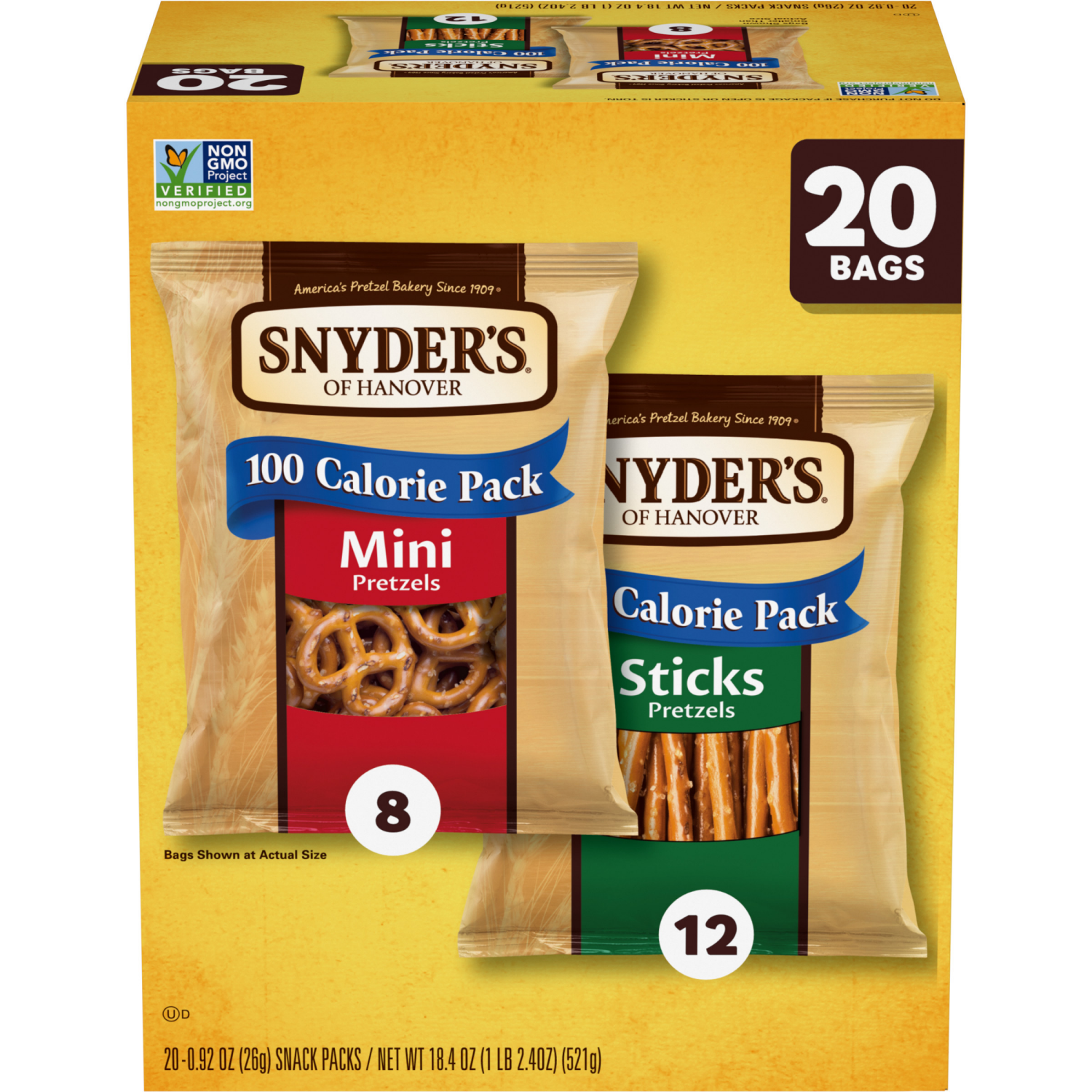 slide 1 of 6, Snyder's of Hanover Variety Pack Pretzels, 18.400 oz