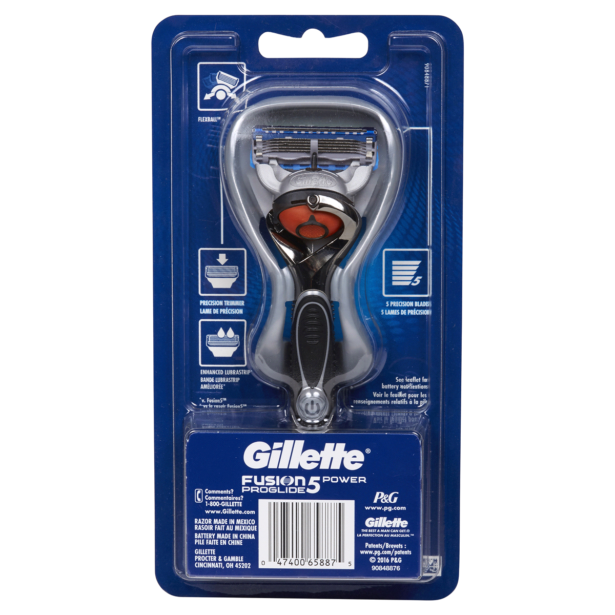 slide 4 of 9, Gillette ProGlide Power Razor for Men, 1 Gillette Power Razor Handle + 1 Blade Refill, 1 ct