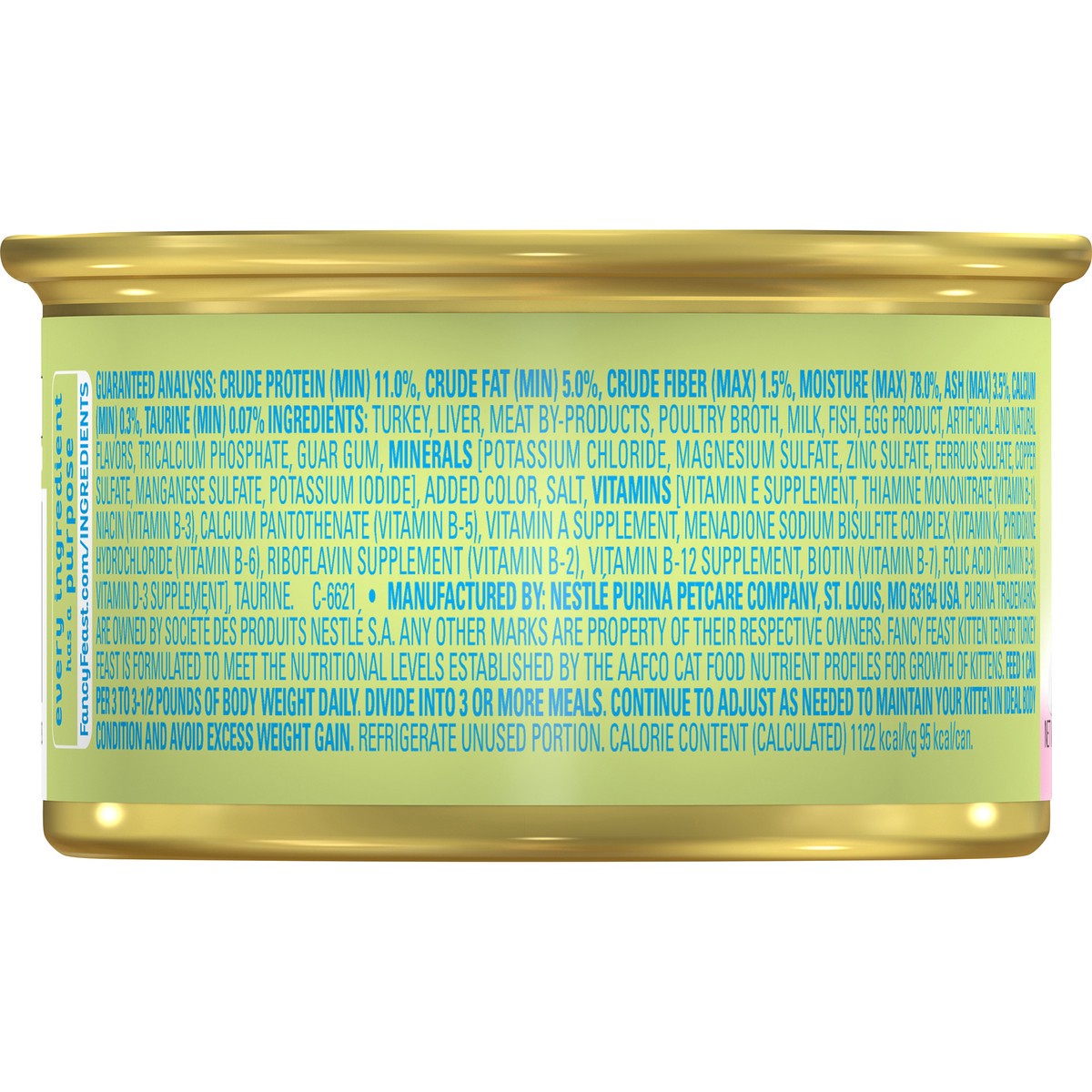 slide 3 of 3, Fancy Feast Purina Fancy Feast Pate Wet Kitten Food, Tender Turkey Feast, 3 oz