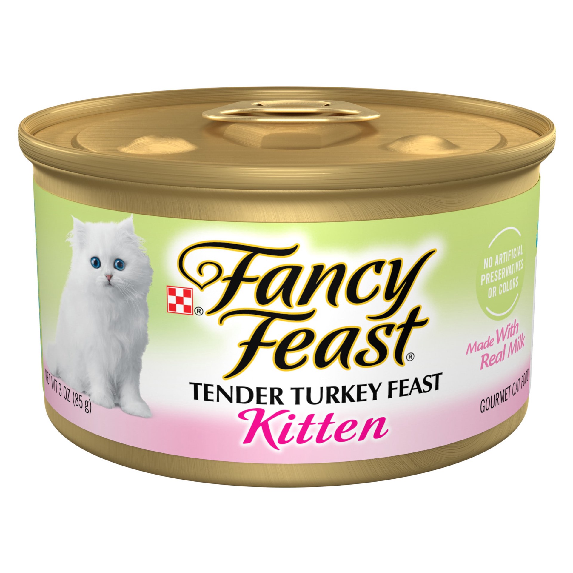 slide 1 of 3, Fancy Feast Purina Fancy Feast Pate Wet Kitten Food, Tender Turkey Feast, 3 oz