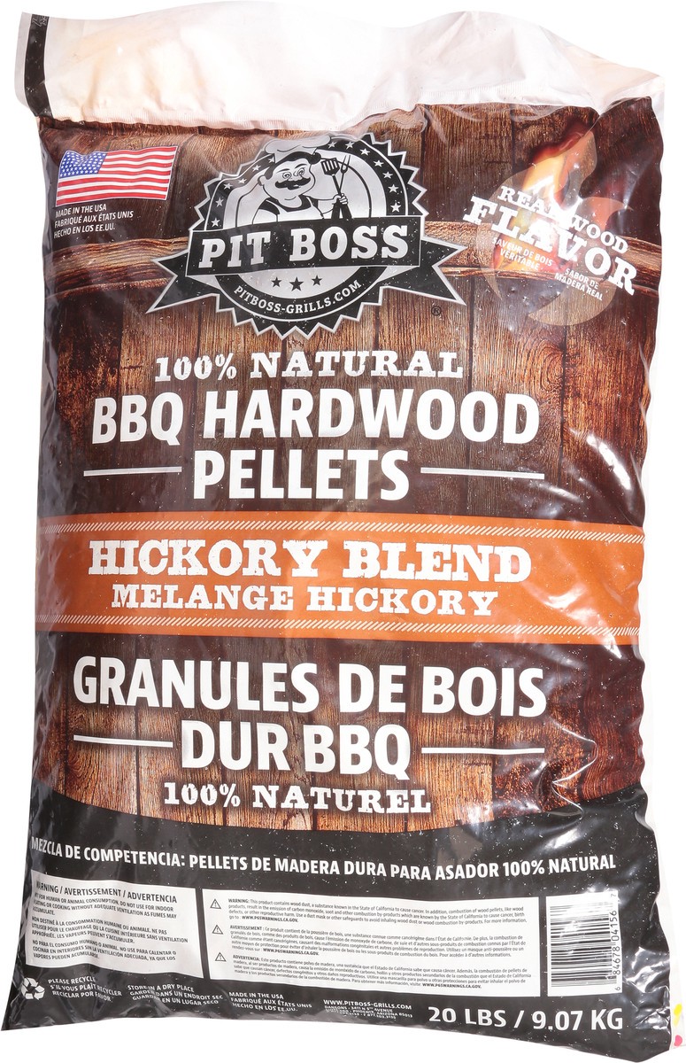 slide 8 of 10, Pit Boss Hickory Blend BBQ Hardwood Pellets 20 lb, 1 ct