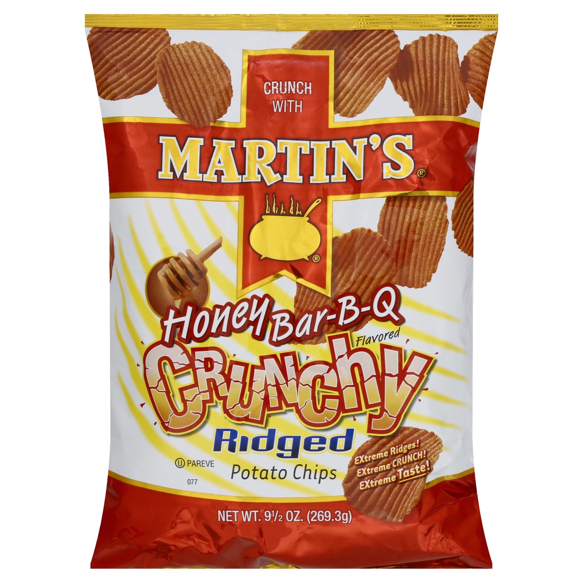 slide 2 of 13, Martin's Crunchy Ridged Honey Bar-B-Q Flavored Potato Chips 9.5 oz, 9.5 oz