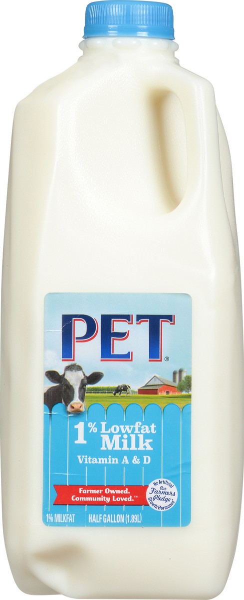 slide 7 of 13, Pet 1% Lowfat Milk 0.5 gl, 1/2 gal