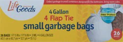 Life Goods 4 Gallon Small Flap Tie Garbage Bags 26 ea