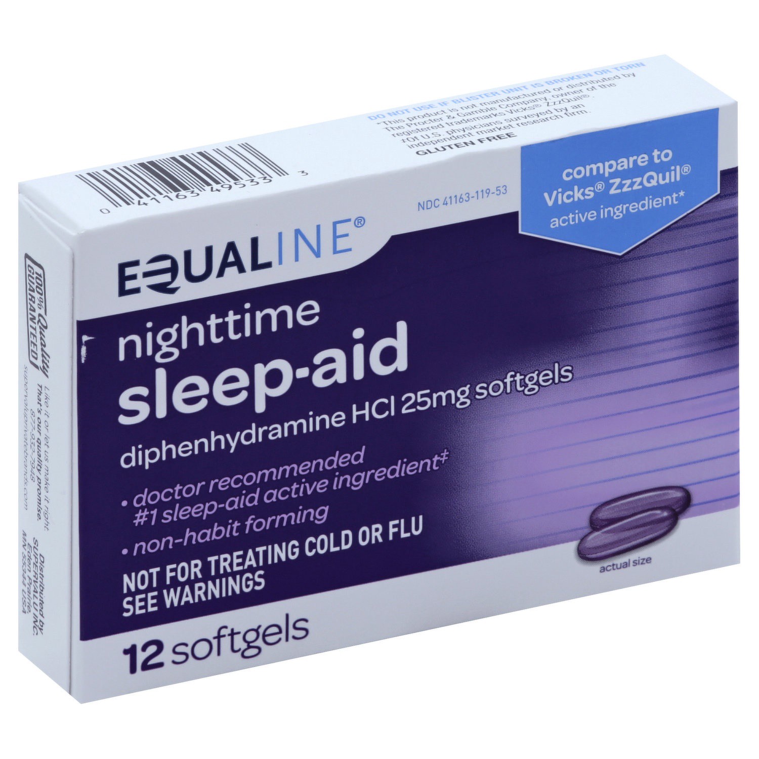 slide 1 of 1, Equaline Nighttime Sleep Aid Softgels, 12 ct