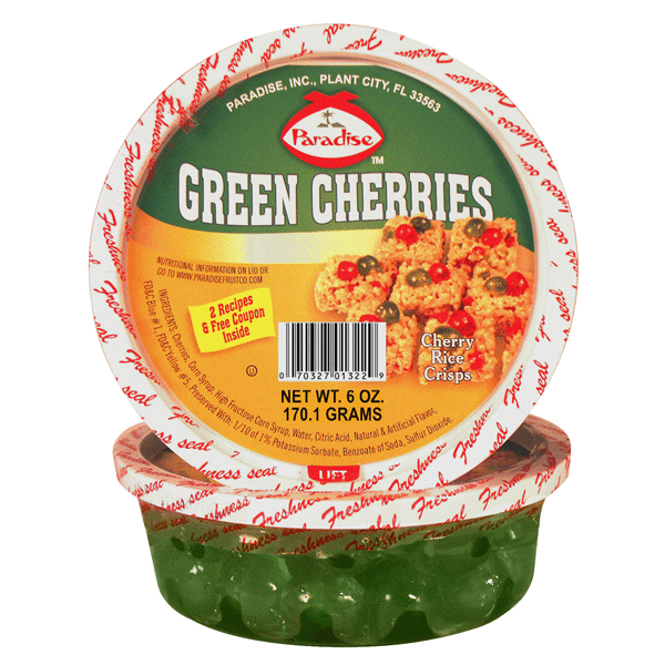 slide 1 of 1, Paradise Candied Green Cherries, 6 oz