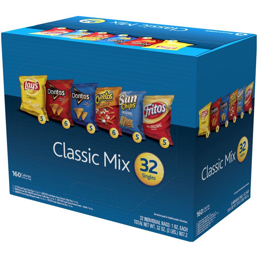 slide 1 of 5, Frito-Lays Variety Pack Classic Mix (32 -1 Oz) 32 Ounce 32 Pack Bag in Box, 32 ct; 1 oz