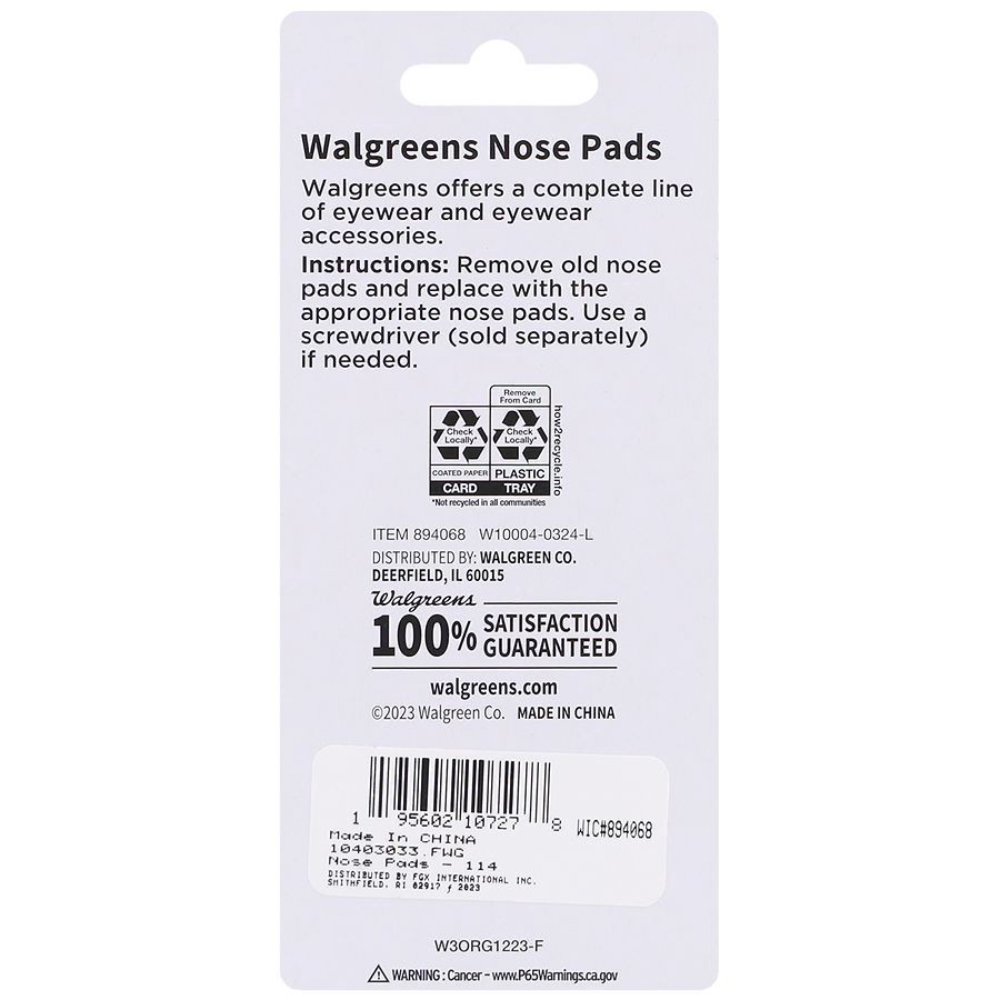 slide 5 of 5, Walgreens Silicone Nose Pads, 2 pair