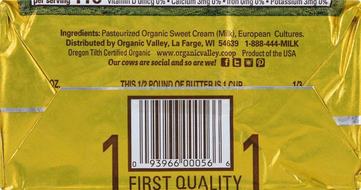 slide 2 of 13, Organic Valley Unsalted Butter-European, 8 oz