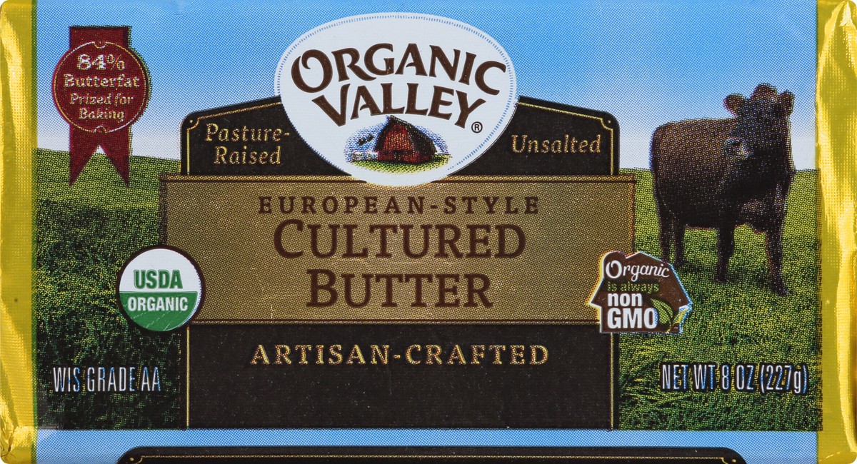 slide 5 of 13, Organic Valley Unsalted Butter-European, 8 oz