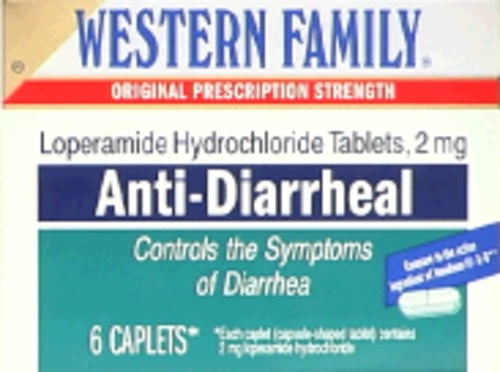 slide 1 of 1, Western Family Antidiarrheal Caplets, 1 ct