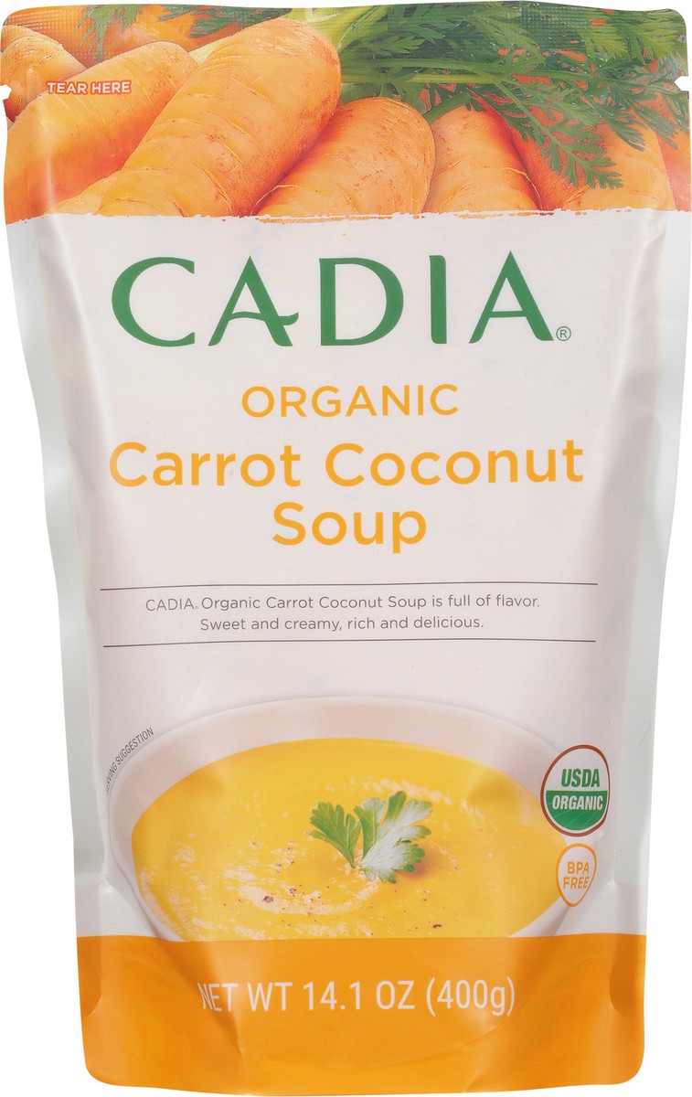 slide 6 of 9, Cadia Organic Carrot Coconut Soup 14.1 oz, 14.1 oz