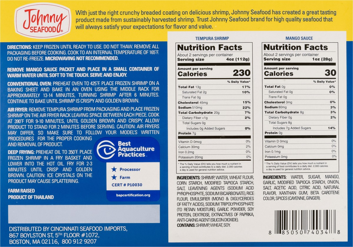 slide 4 of 9, Johnny Seafood Tempura Shrimp 8 oz, 8 oz