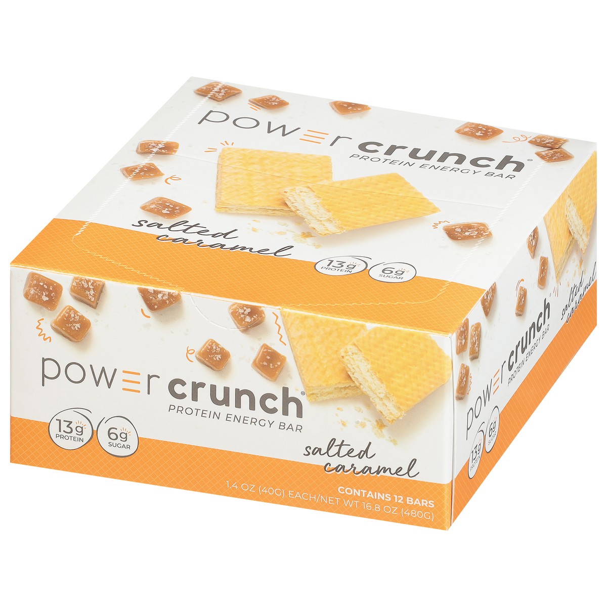 slide 8 of 11, Power Crunch Salted Caramel Protein Energy Bar 12 - 1.4 oz Bars, 12 ct