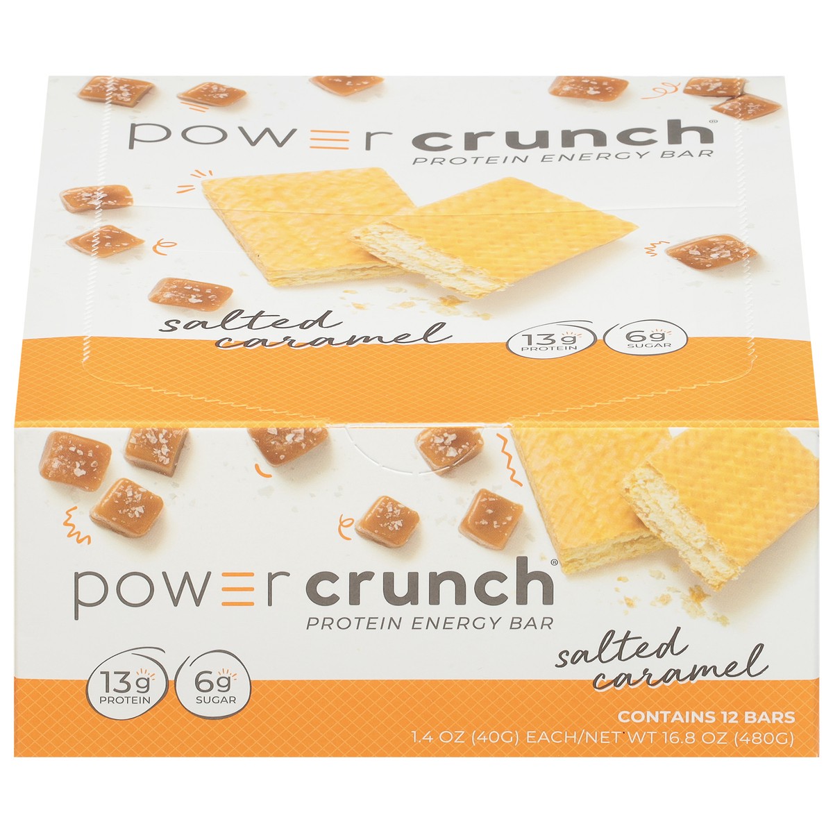 slide 1 of 11, Power Crunch Salted Caramel Protein Energy Bar 12 - 1.4 oz Bars, 12 ct