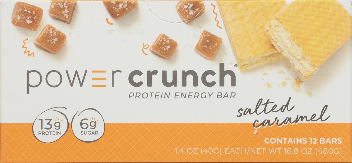 slide 5 of 11, Power Crunch Salted Caramel Protein Energy Bar 12 - 1.4 oz Bars, 12 ct