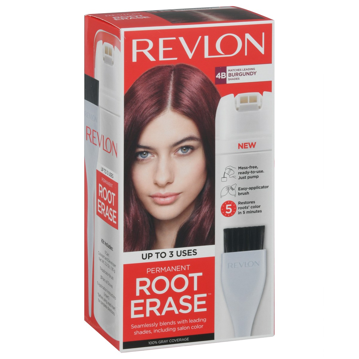 slide 13 of 13, Revlon Root Erase Burgundy 4B Permanent Hair Color 1 ea, 1 ea