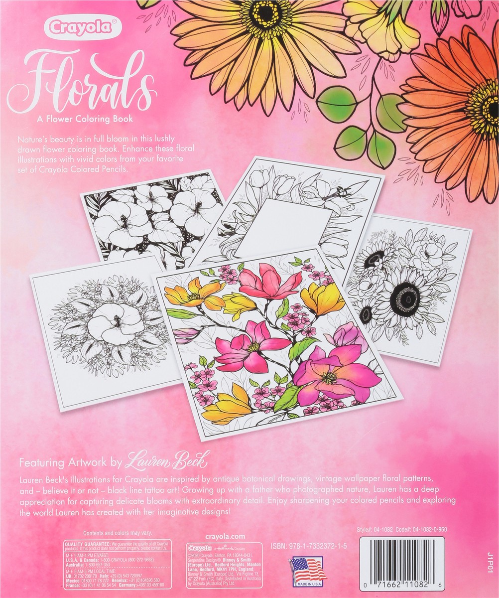 slide 3 of 9, Crayola Florals Coloring Book 1 ea, 1 ct