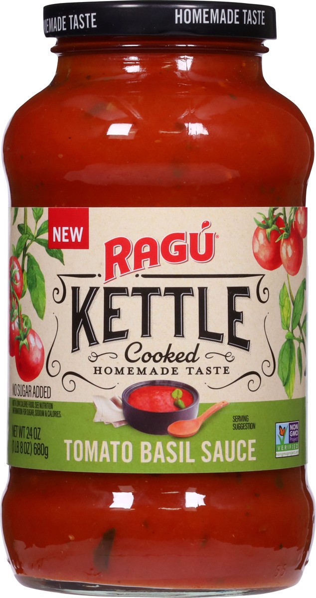 slide 3 of 9, Ragu Kettle Cooked Tomato Basil Sauce - 24 oz, 24 oz