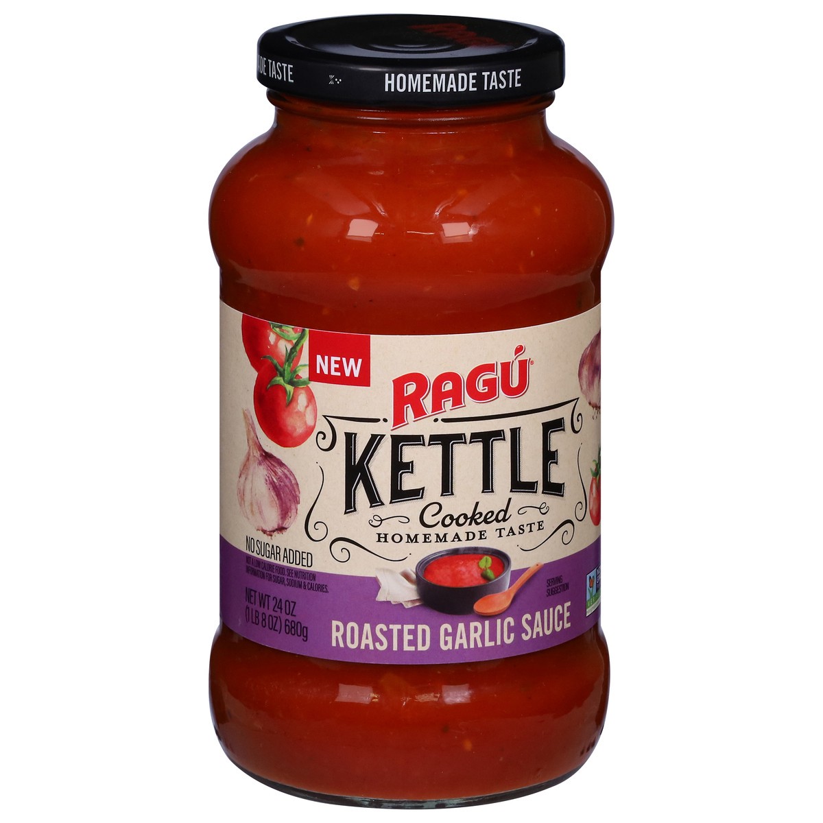 slide 4 of 9, Ragu Kettle Cooked Roasted Garlic Sauce 24 oz, 24 oz