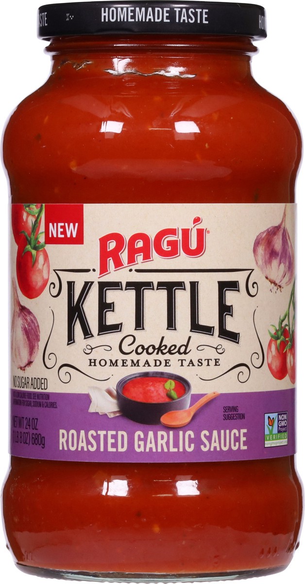 slide 3 of 9, Ragu Kettle Cooked Roasted Garlic Sauce 24 oz, 24 oz