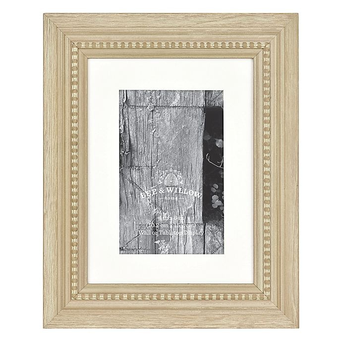 slide 1 of 1, Bee & Willow Home Bee & Willow Beaded Wood Matted Picture Frame - Natural, 4 in x 6 in