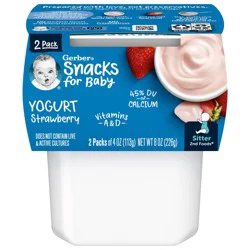Gerber Baby Food, Strawberry Yogurt Tubs, 2 Pack 8 oz