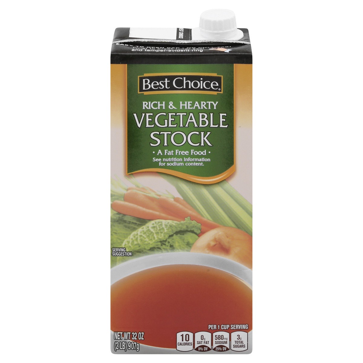 slide 1 of 10, Best Choice Vegetable Stock Fat Free, 32 oz